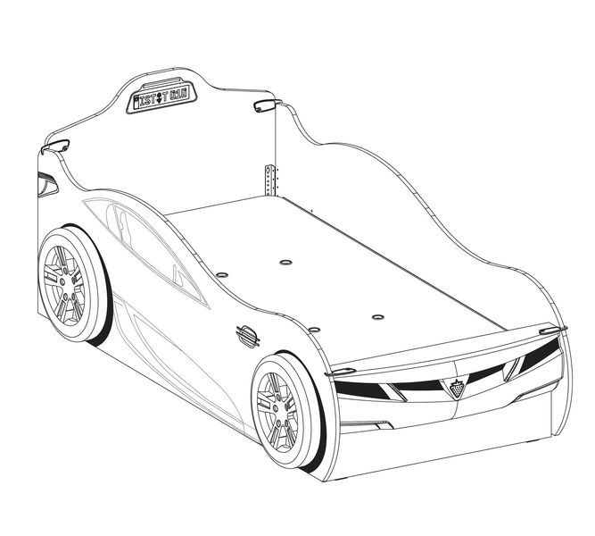 Кровать-машина выдвижная белая 90х190 см Coupe CILEK  00-3832127 Белый Santreyd  - Вид №2