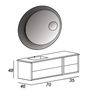 Мебель для ванной CEZARES BELLAGIO 105 Green Stone - Вид №2
