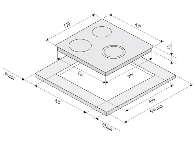8159620 Электрическая варочная поверхность KRONA FIDATO 45 BL KRONA1 STDN-0116762 - Вид №5