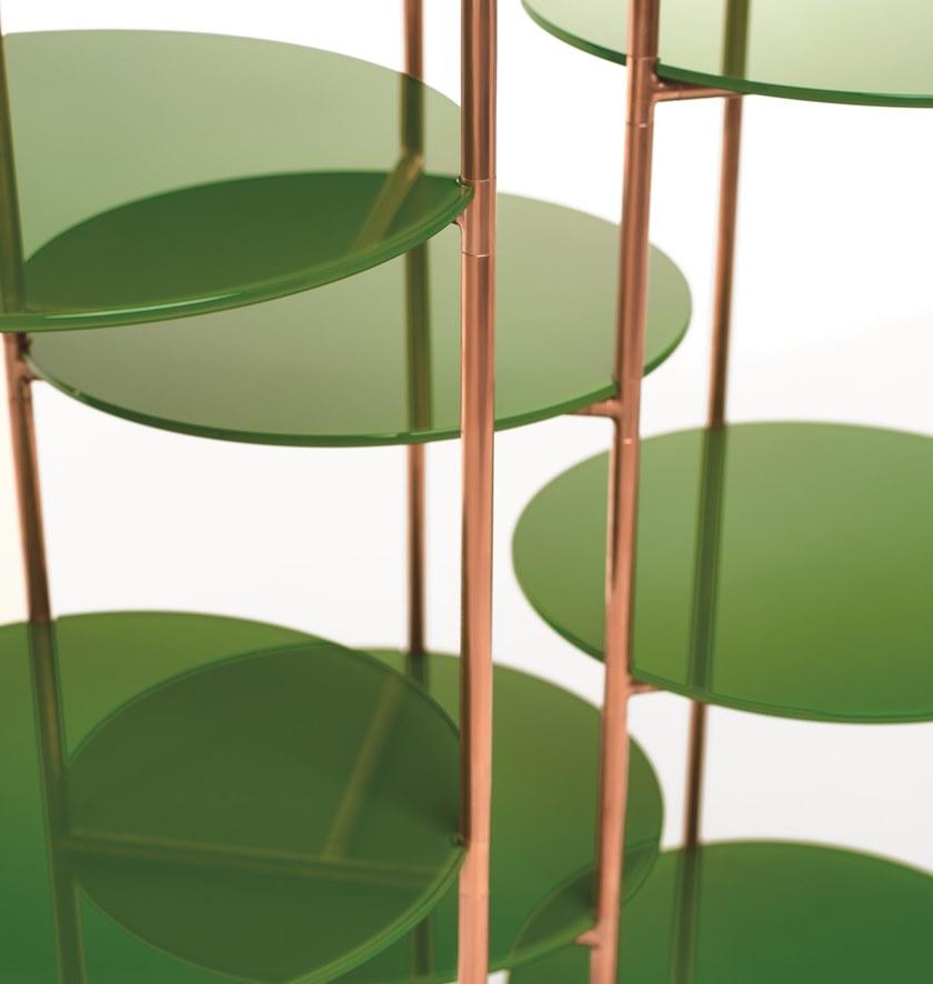 EPÒNIMO Открытый медный книжный шкаф со стеклянными полками Long playing Lp002  - Вид №5