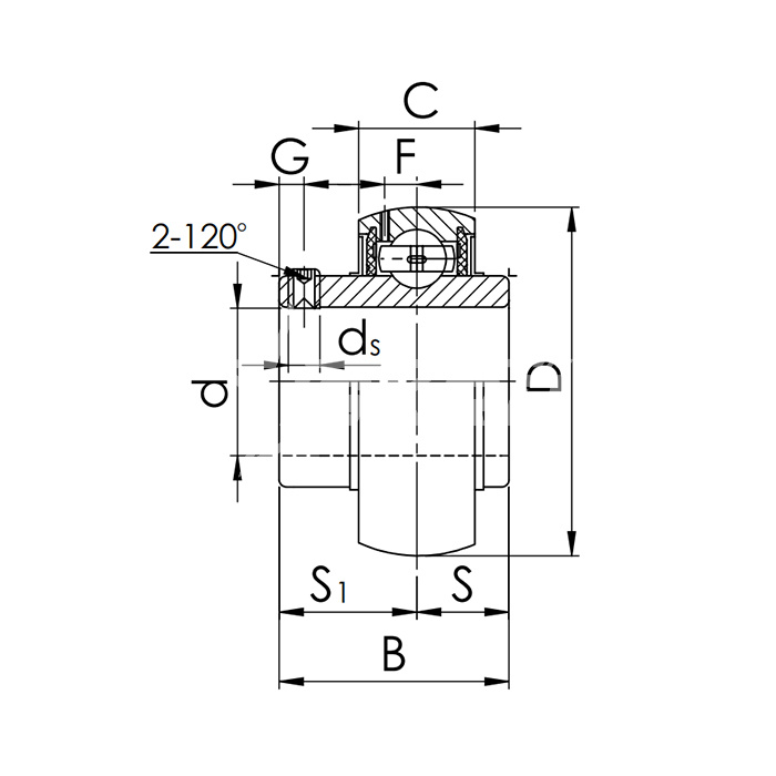 IS1857 Подшипник UC211 ISKRA  - Вид №1