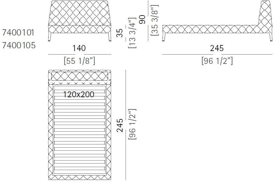 Arketipo Двуспальная кровать с тафтинговым изголовьем Windsor sun-id-1505114 - Вид №5