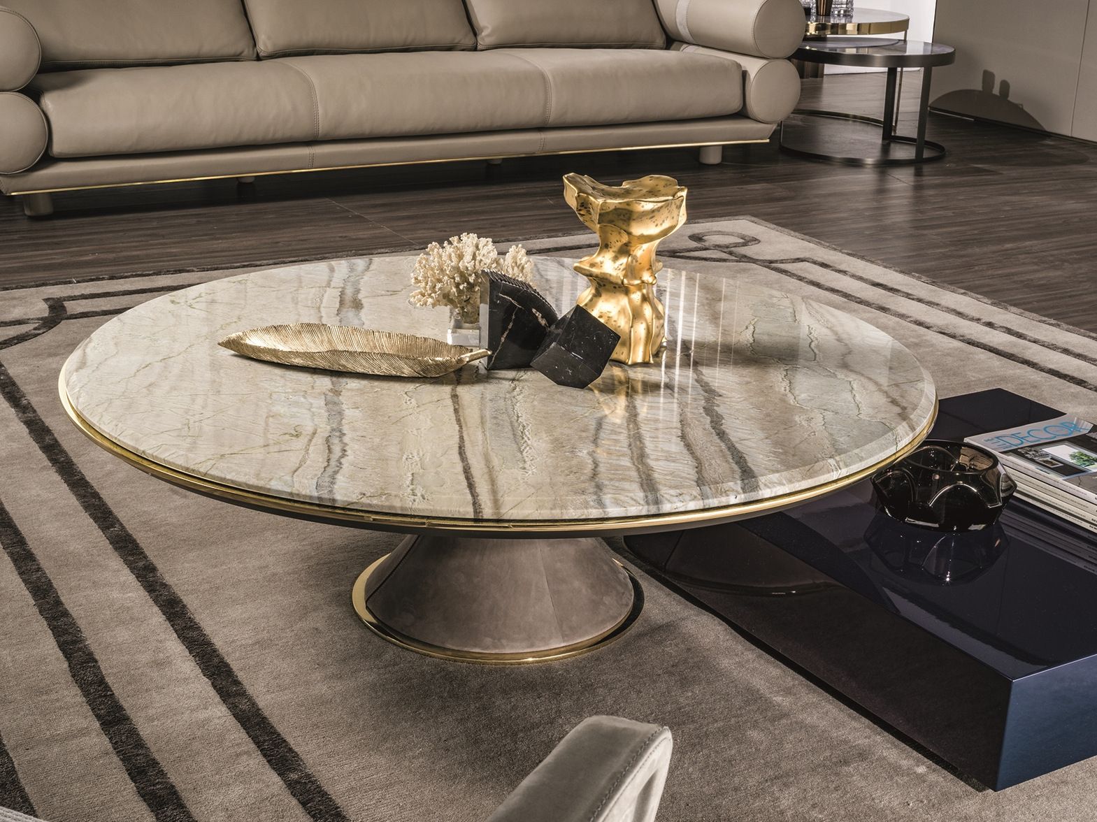Круглый мраморный журнальный столик Longhi Loveluxe 2018-Illusion collection ARCH-00034570