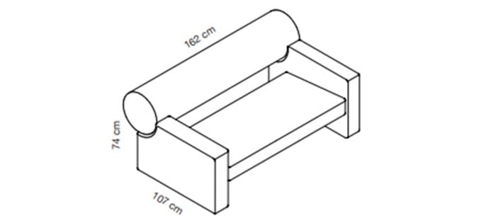 2-местный звукопоглощающий диван из ткани Caimi Brevetti цилиндр ARCH-00117384 - Вид №5