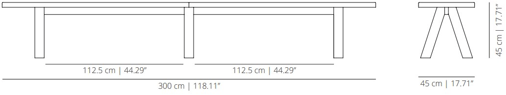 Viccarbe Мягкая скамейка из дуба Trestle Trs/d - l/c - Вид №9