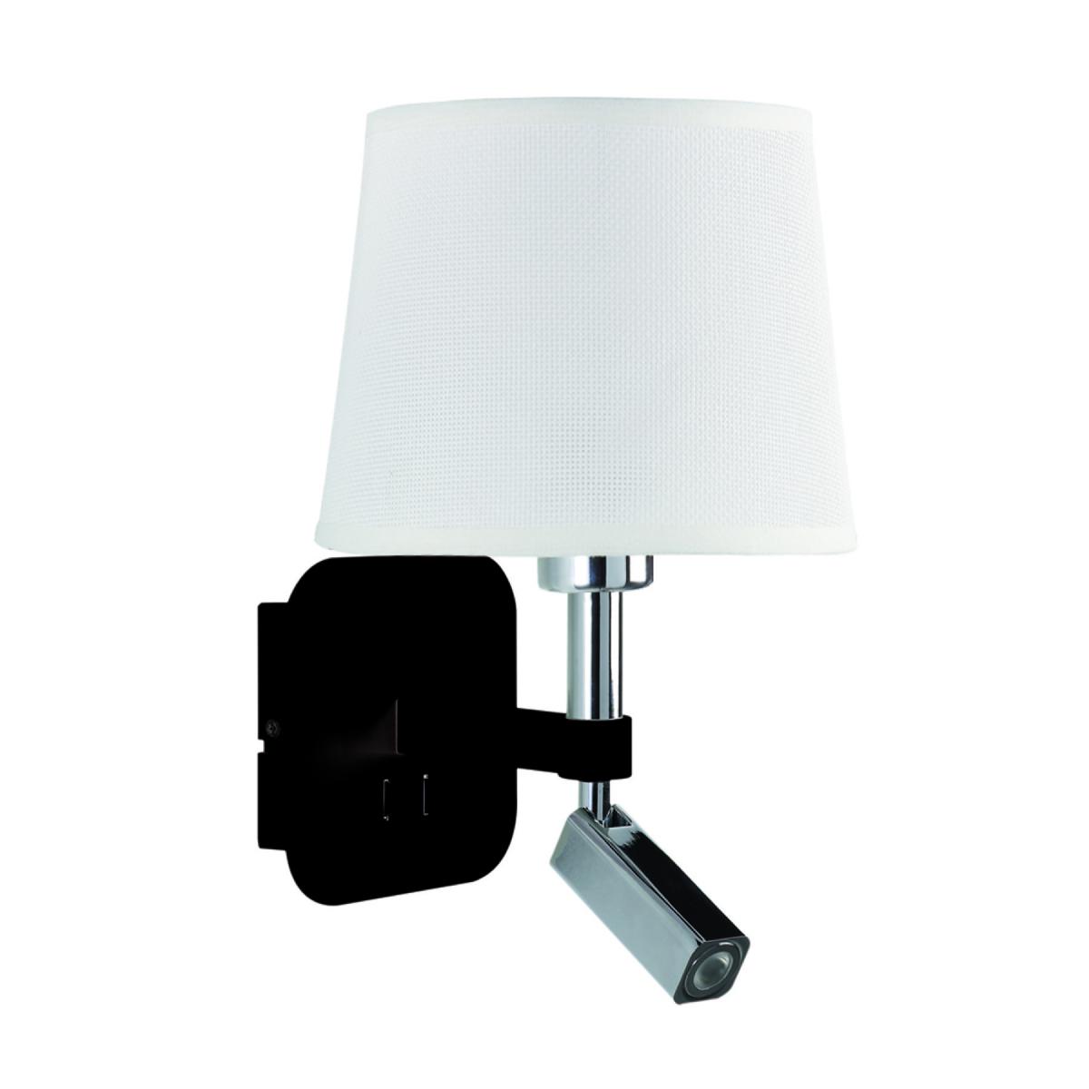 065601 Бра с ридером 5317+5237 белый абажур, черная основа Mantra Habana - Вид №5