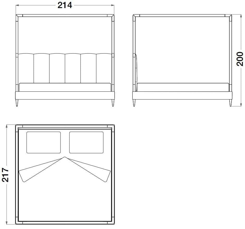 Кровать из нубука и металла с балдахином CPRN HOMOOD Sesto Senso ARCH-00037874 - Вид №4