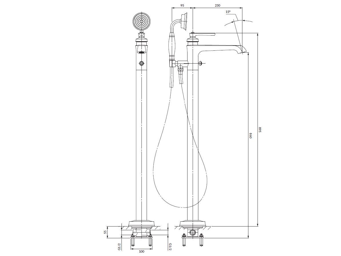 Смеситель для ванны OMNIRES Armance ARCH-00088720 - Вид №6