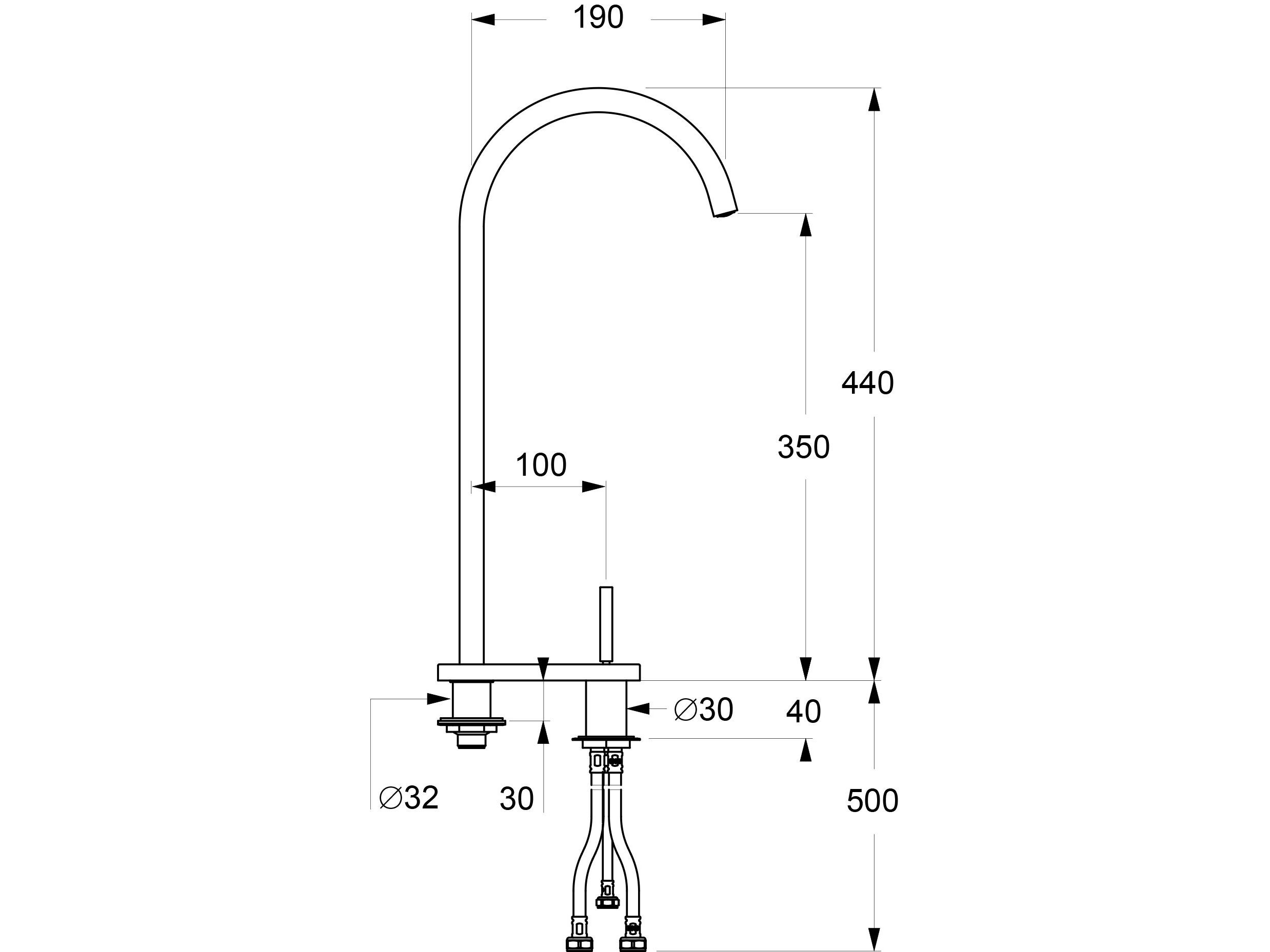 Однорычажный смеситель для кухни с 2 отверстиями GUGLIELMI RUBINETTERIE Sprint ARCH-00115665 - Вид №1
