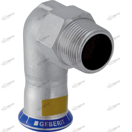 GEBERIT 34152 Переходной угольник Geberit Mapress из нержавеющей стали 90°, с наружной резьбой (газ) 
