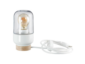 Фарфоровая и стеклянная настольная лампа