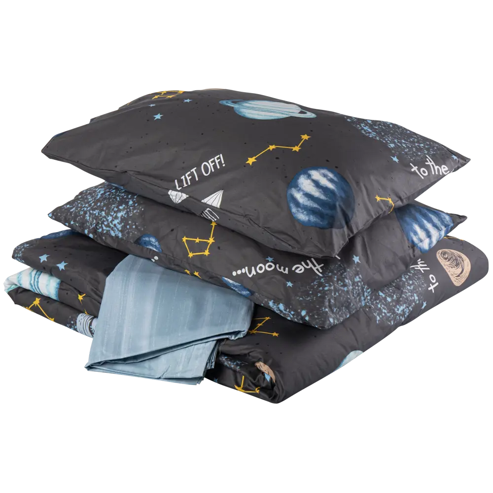 Комплект постельного белья Amore Mio Полёт полутораспальный сатин разноцветный STLM-2033242 - Вид №1