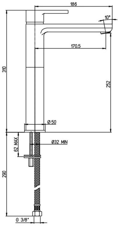 Paini Arena 92BY205LLBLLMKM смеситель для раковины - Вид №3
