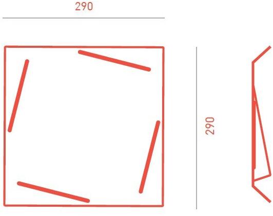 Giacopini Поднос металлический квадратный Pliè Plie29,29 - Вид №7