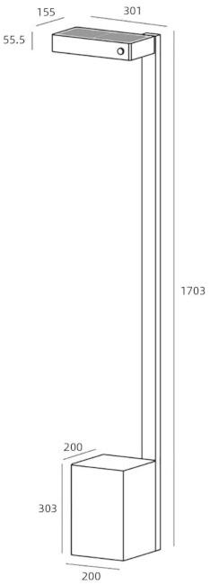 Bentu Design Торшер уличный светодиодный из бетона  C142000  - Вид №7