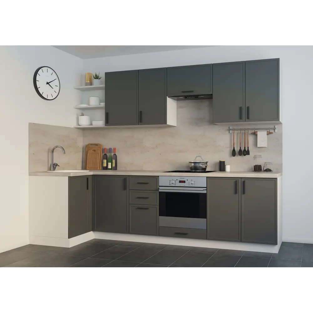 DELINIA Угловой кухонный шкаф Неро 100х82.5х58 см графит 86586491 STLM-0070504 - Вид №8