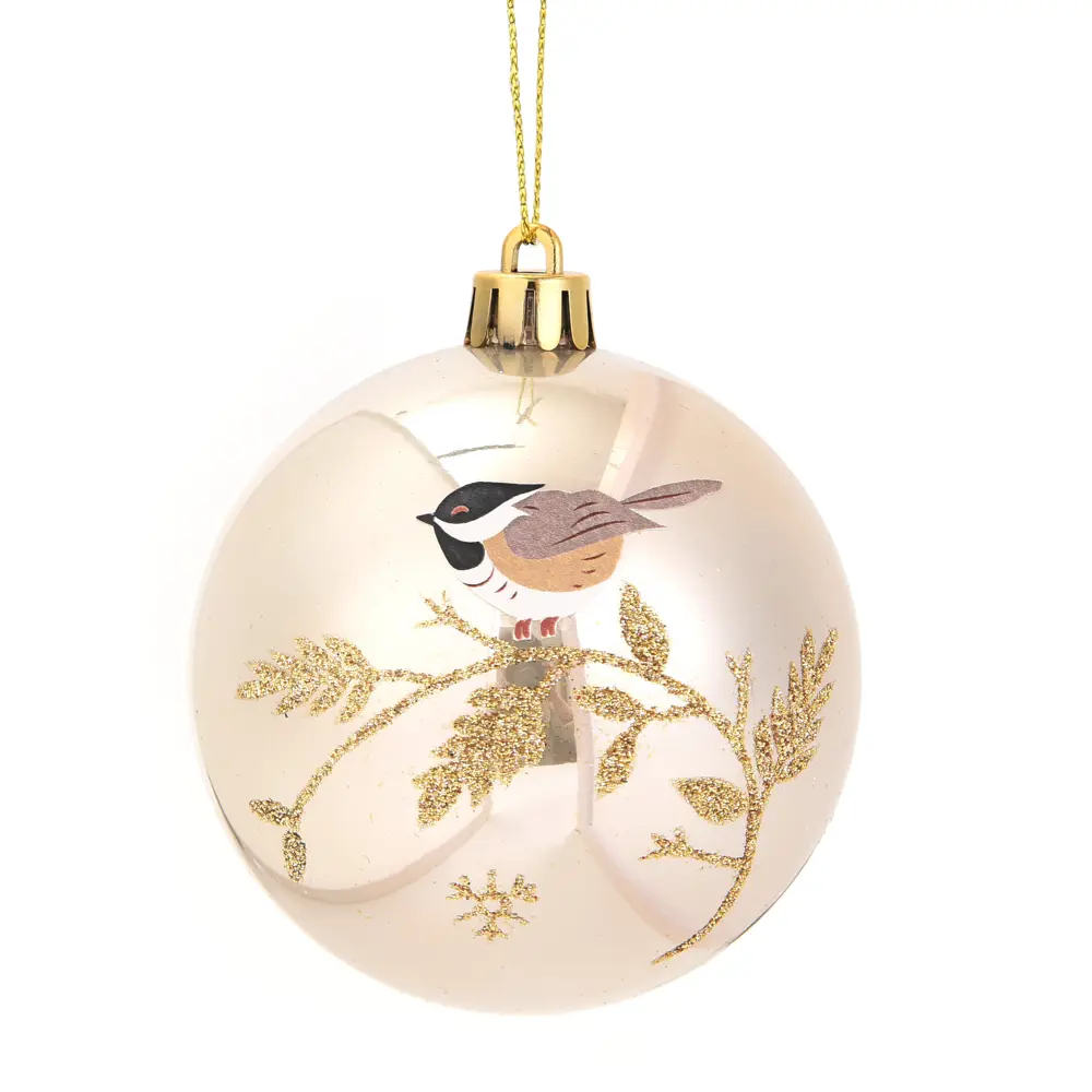 87036383 Елочное украшение Шар с узором Christmas ø7.8 см пластик цвет золотой STLM-0954281 Santreyd 