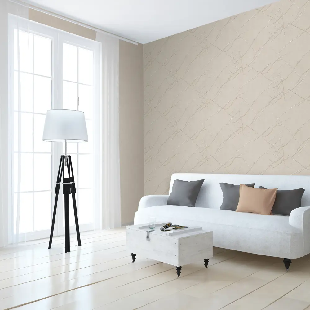 Флизелиновые обои Ateliero Rinaldi бежевые с виниловым покрытием 87904565 STLM-1371457 - Вид №4