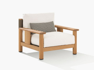 Тканевое садовое кресло с подлокотниками