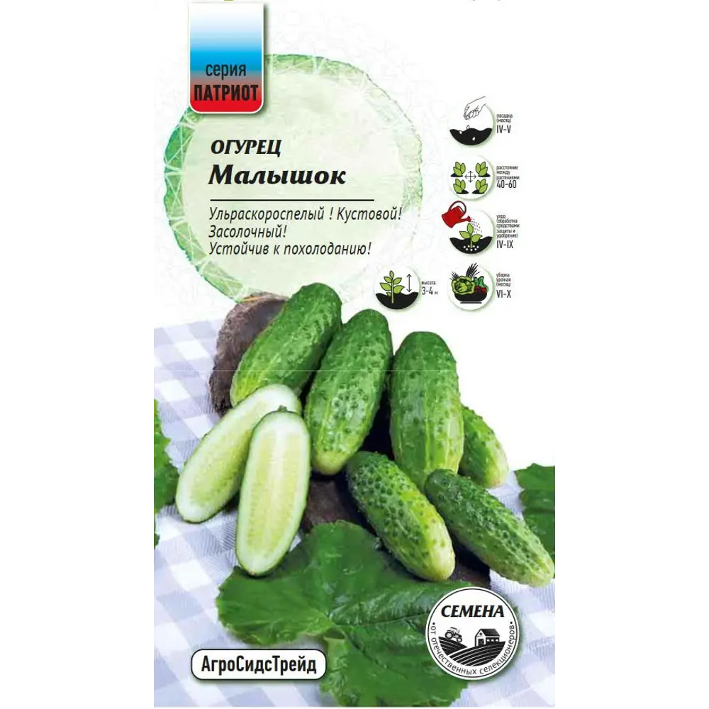 Семена овощей Патриот огурец Малышок 10 шт. 89405282 STLM-2203933 Santreyd 
