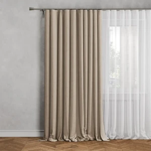 MIAMOZA Штора Rian на ленте 150x270 бежевый канвас 89398906