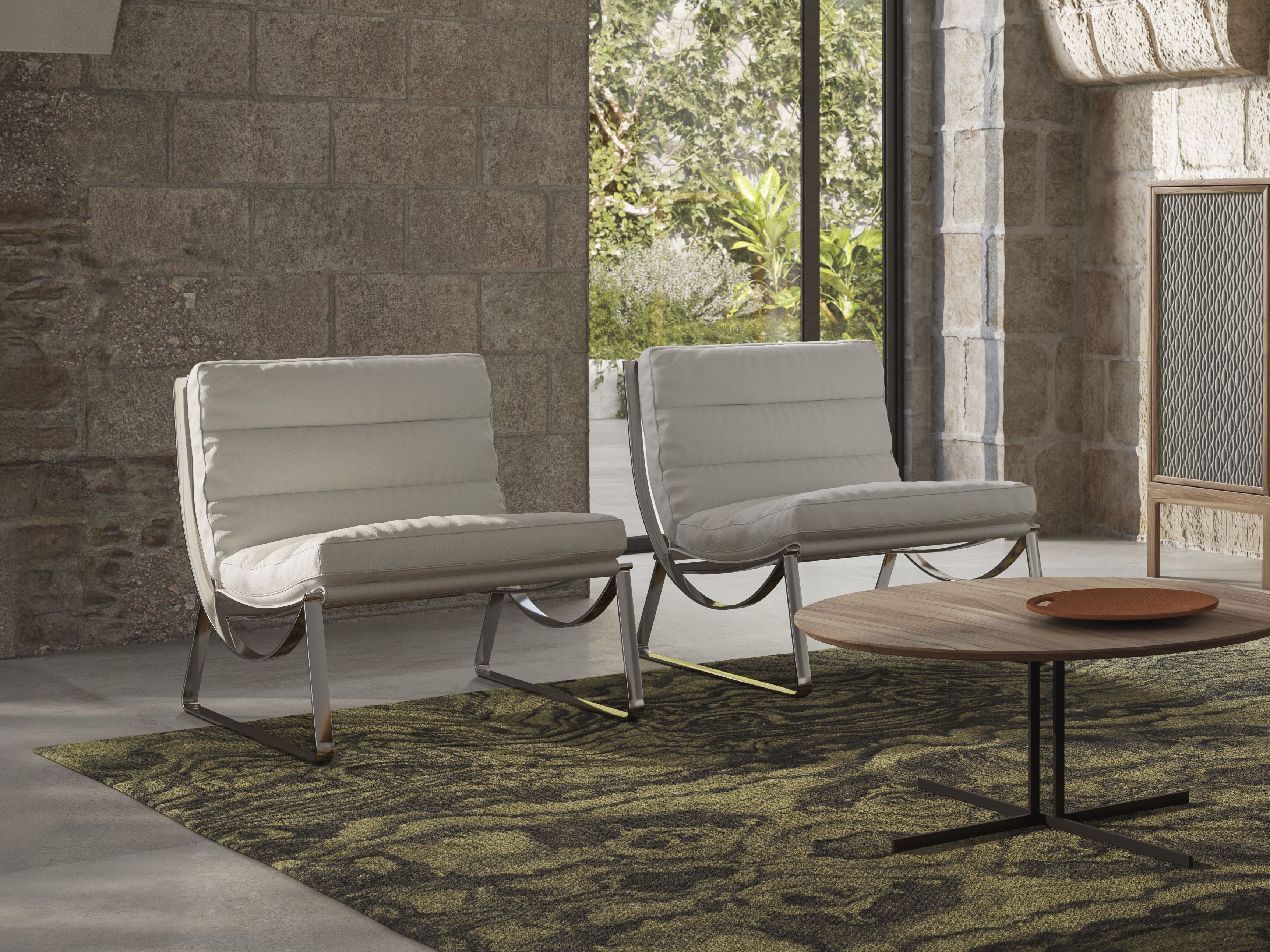 Кожаное кресло с салазками Natuzzi Italia CAMMEO ARCH-00137164 - Вид №7