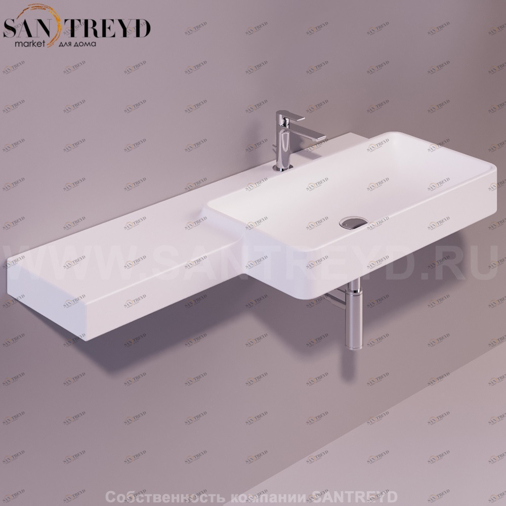 FL03BIANCOMATT Подвесная раковина настенная прямоугольная Simas Flow белая