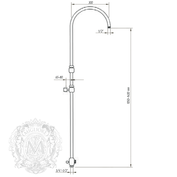 Душевая колонна MIGLIORE Revival ML.ARC-36.253.RA - медь  - Вид №3