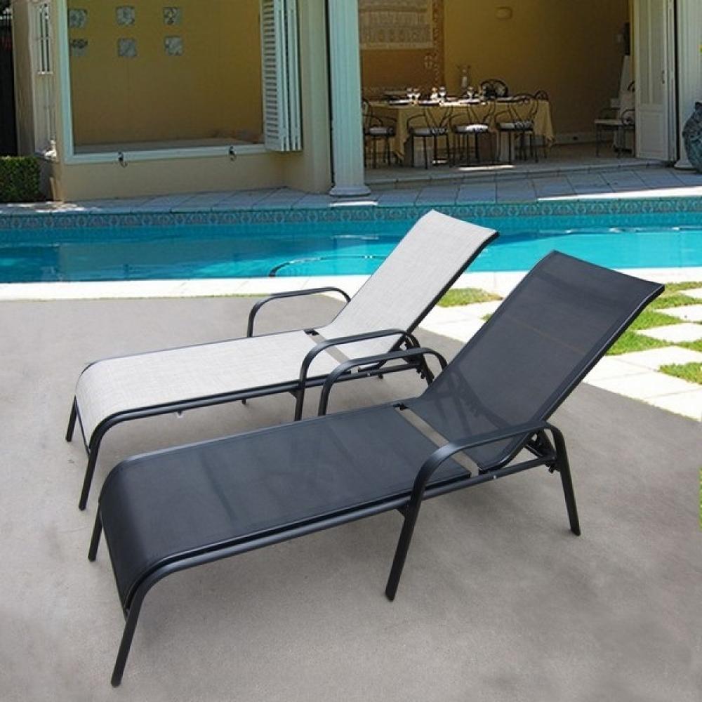 Шезлонг-лежак "Бирма-1" MC-2051A Black AFINA  130442 Черный  - Вид №3