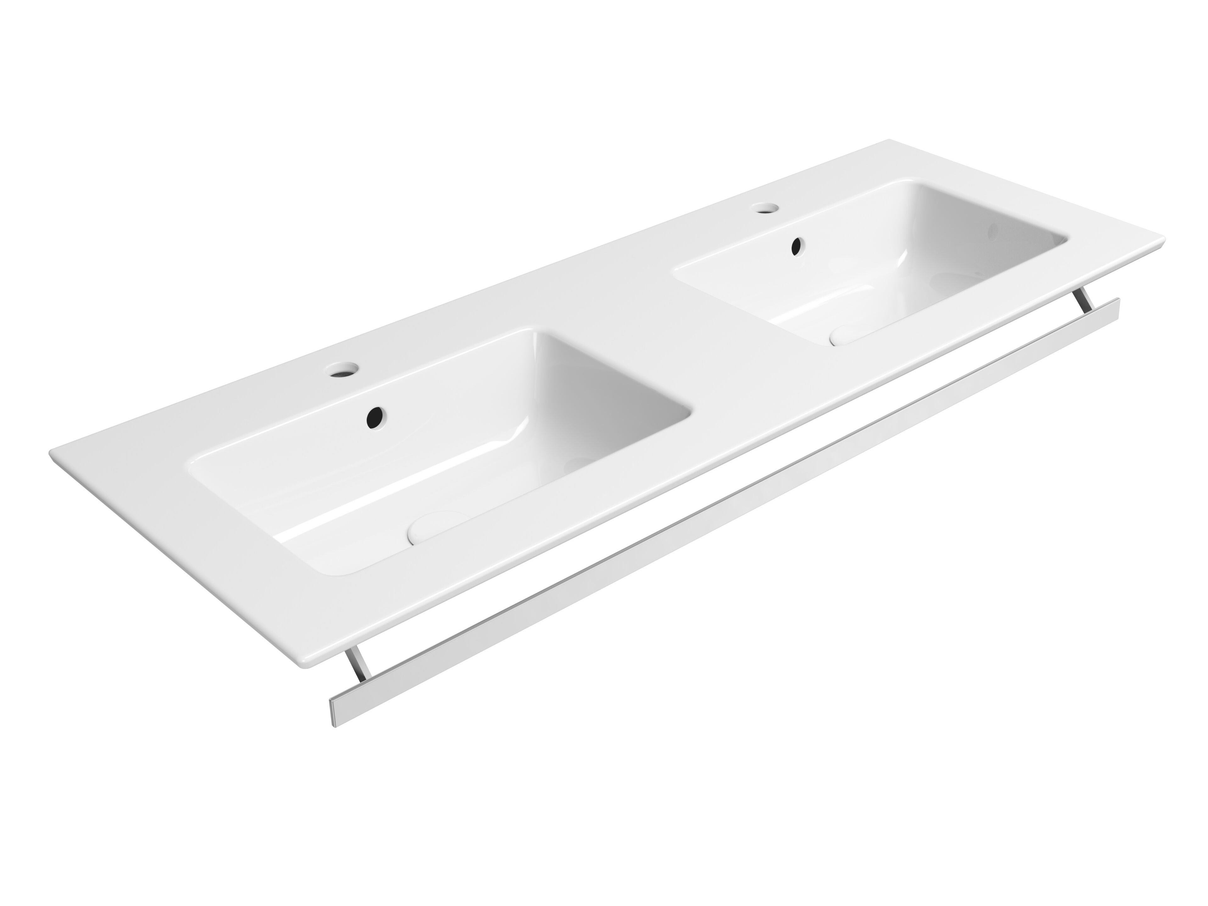Двойная прямоугольная раковина с держателем для полотенец GSI ceramica чистый ARCH-00151753 - Вид №1