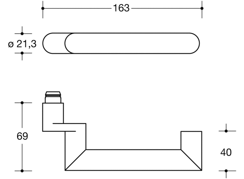 166XAH Дверная ручка (х-техник) HEWI System 162 | Edelstahl  - Вид №1