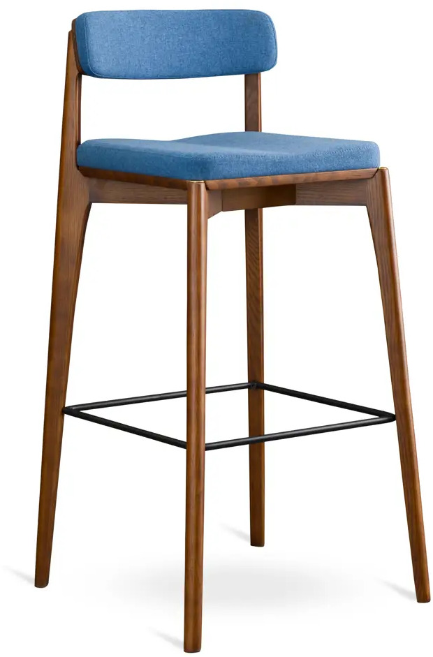 91056944 Барный стул Latitude Aska 51x102x52 цвет орех/темно-синий STLM-0859835