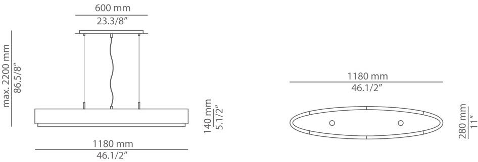 Estiluz Подвесной светильник прямого света с диммером Iris T-2711; t-2716 - Вид №6