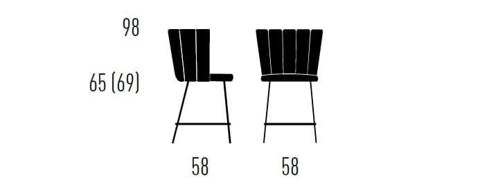 Кухонный стул со спинкой с подставкой для ног KFF ARCH-00058861 - Вид №3