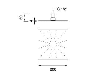 Регулируемая квадратная душевая головка из нержавеющей стали CEADESIGN FREE IDEAS ARCH-00128796 - Вид №2