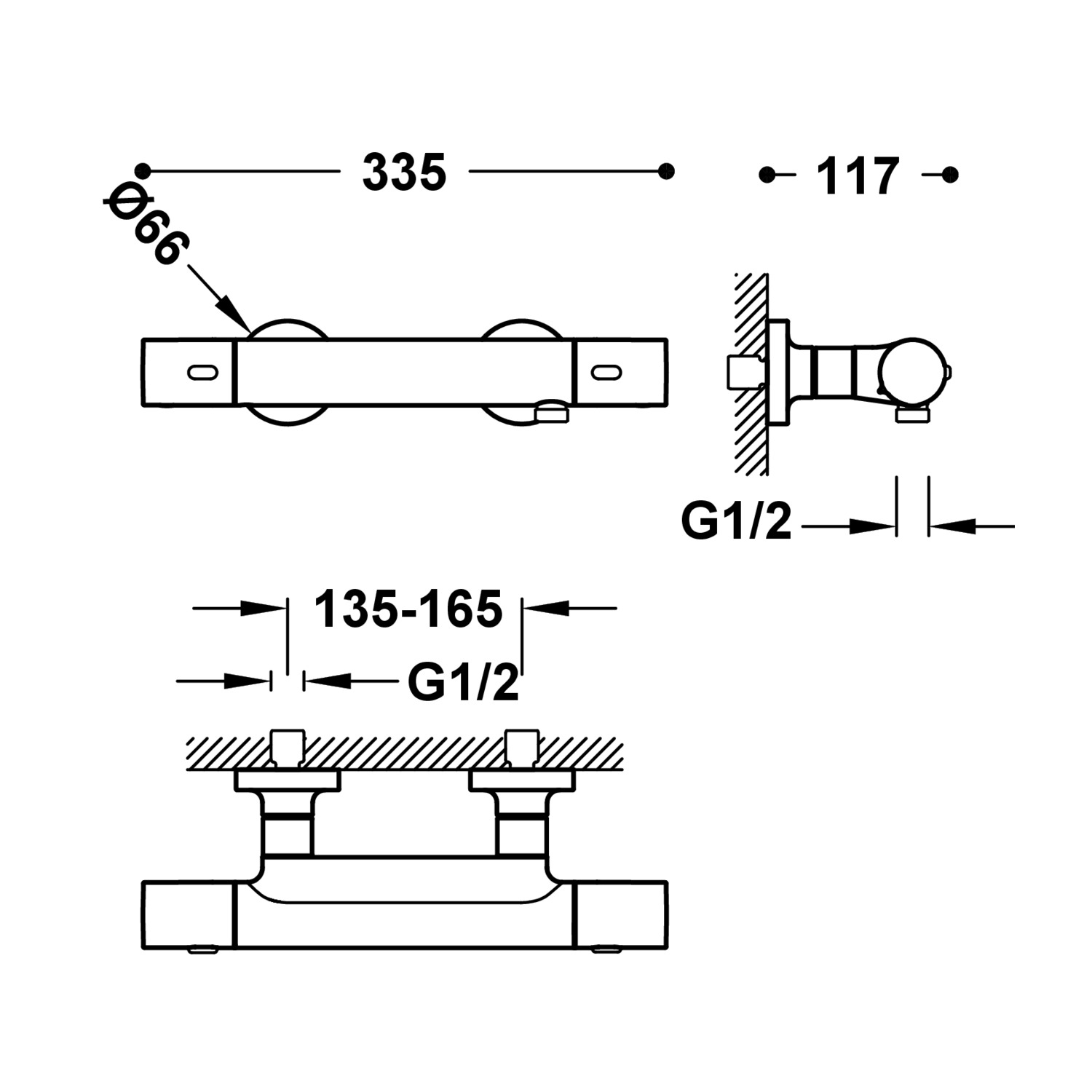 Настенный термостатический кран для душа-19016429AC TRES Thermostatic - Вид №1