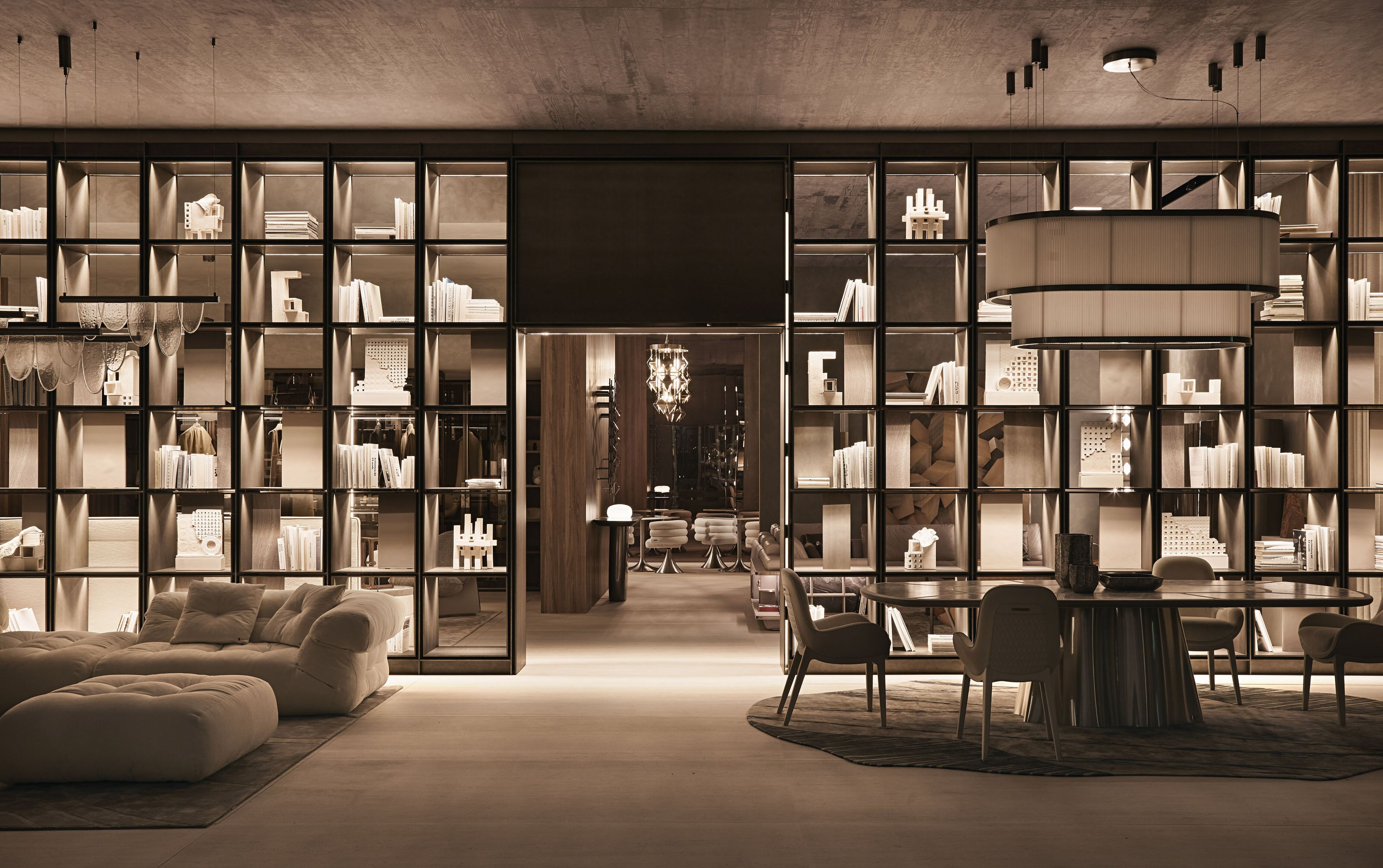 Модульный алюминиевый книжный шкаф с освещением Visionnaire C-SQUARE ARCH-00102125 - Вид №2