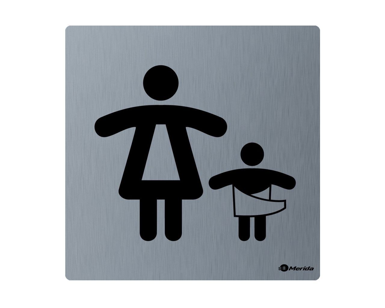 GSM010 Пиктограмма - комната матери с ребенком. 95 x 95 x 2 мм, матовая сталь Merida 