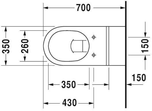 019009 Подвесной унитаз настенный Белый Duravit Architec Германия - Вид №1