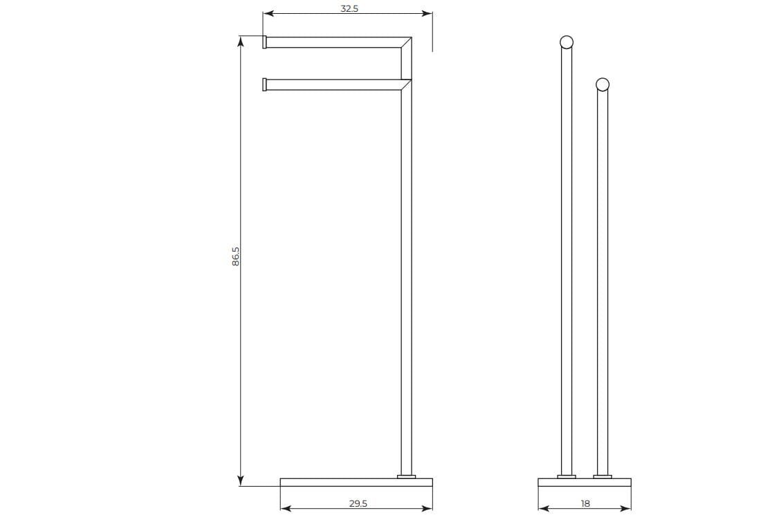 Держатель для полотенец от пола до бара Gaia Mobili Complements ARCH-00142369 - Вид №2