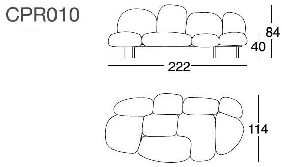 edra Диван из искусственного меха Cipria Cpr010 - Вид №5