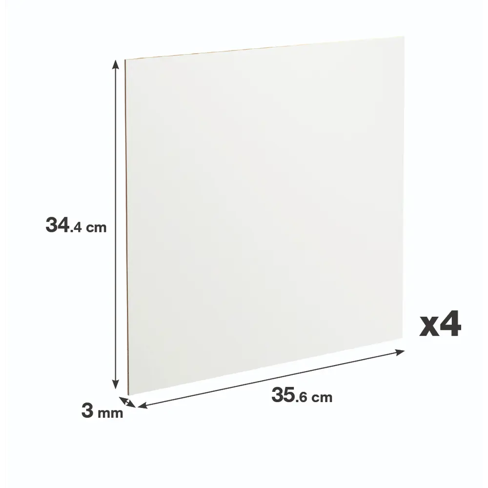 Задняя стенка KONSENSA Руан ХДФ 35,6x34,2x0,32 см цвет белый 4 шт STLM-2093268 - Вид №2