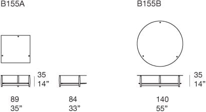 Деревянный низкий квадратный круглый журнальный столик Paola Lenti HARVEY ARCH-00051095 - Вид №2