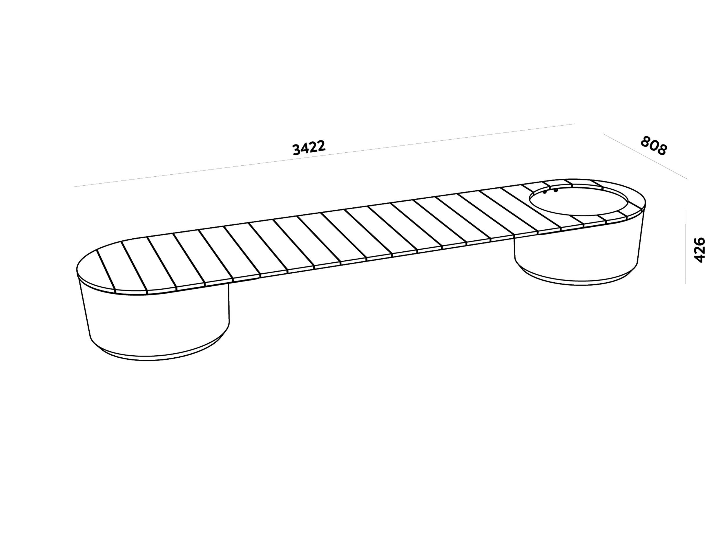 Бетонная скамейка со встроенным плантатором Betoni Grand Benches ARCH-00132743 - Вид №6