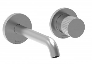 71539 / 0S Излив малый Ø21 Встраиваемый смеситель для раковины из матовой нержавеющей стали 316, высота 190 мм. носик и традиционный картридж. Bongio Time2020 T&Lever