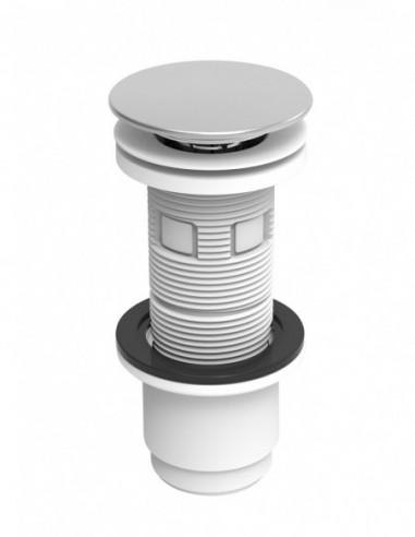 124000 000 00  Универсальный слив для умывальника Cut & Click, съемный фонарь, h. 100 мм, белый и хром Valentin Хром  - Вид №1