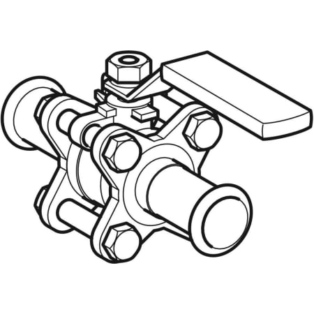 GEBERIT 92100 Шаровой кран Geberit Mapress из нержавеющей стали с рукояткой, с двумя пресс-соединениями  - Вид №1