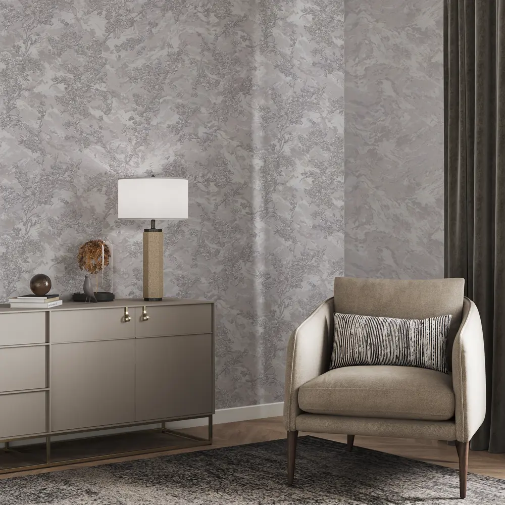 Флизелиновые обои Palitra Planet Lili в бежевых тонах для стильного интерьера 89373840 STLM-0822789 - Вид №4