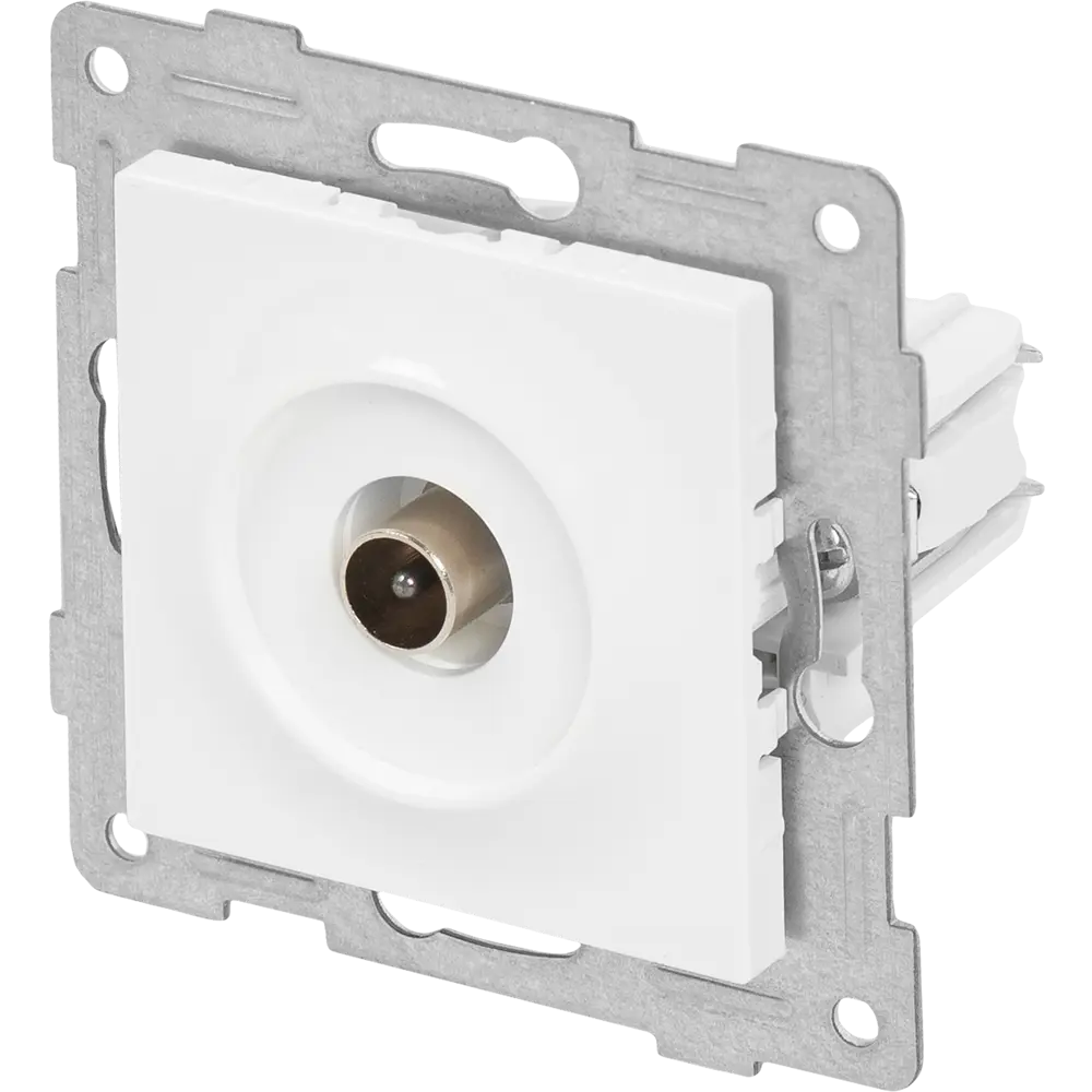 ТВ-розетка GUSI Electric Ugra для антенны, белая 83864367 STLM-0045184