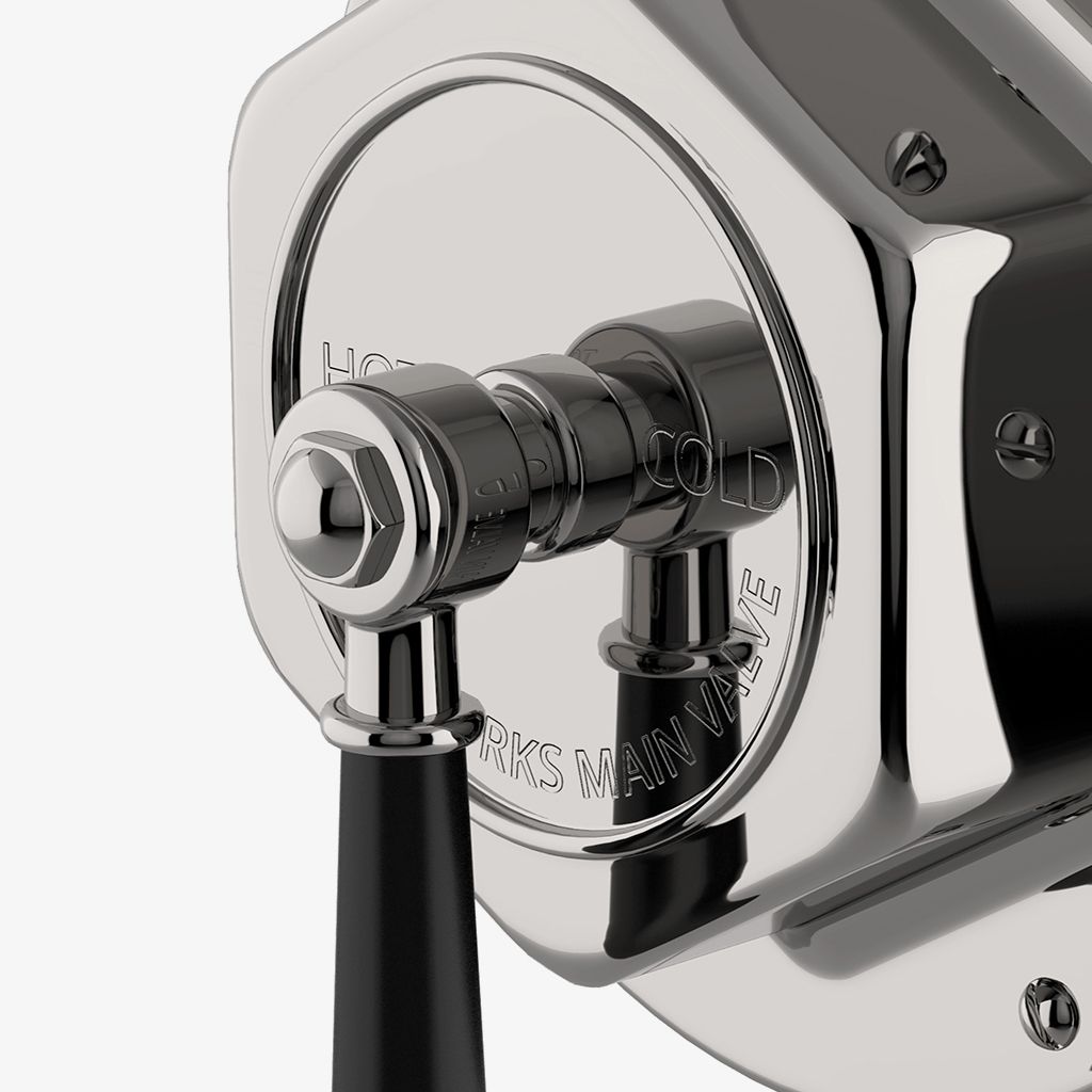 RGTH10 Облицовка термостатического регулирующего клапана регулятора с черной рукояткой Waterworks  - Вид №1